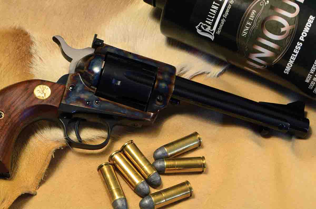 Old-timers all – and still eminently useful: A Colt New Frontier and .45 Colt ammunition loaded with Unique and 240-grain Cramer roundnose cast bullets.